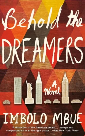 a book cover with a colorful background - Behold the Dreamers by Imbolo Mbue