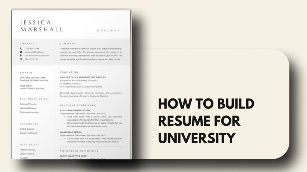 resume for abroad studies